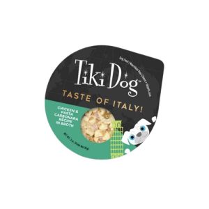 <strong>Tiki Dog</strong> Taste of Italy Chicken & Pasta Carbonara, Alimento Húmedo para Perros, Pollo y Pasta Carbonara , 85 gr