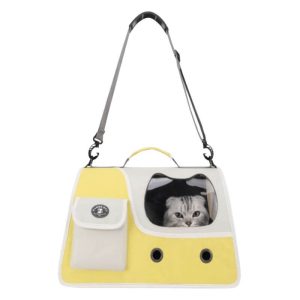 <strong>Wonder Dog</strong> Bolso de Transporte para Mascota Funcional, Bicolor, Amarillo y Gris, Medidas: 40x26x25 cm