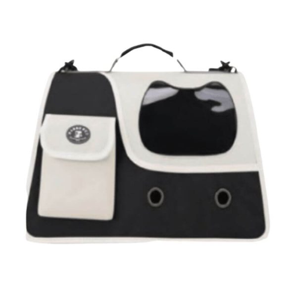 <strong>Wonder Dog</strong> Bolso de Transporte para Mascota Funcional, Bicolor, Negro y Gris, Medidas: 40x26x25 cm