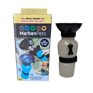 <strong>Marben Pets</strong> Bebedero Portátil para Perros, Botella y Bowl Integrado, Capacidad 500 ml, Color Gris