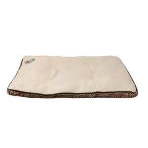 <strong>Marben Pets</strong> Cama Marrón con Terciopelo Crema para Perros y Gatos, 75x55x5 cm