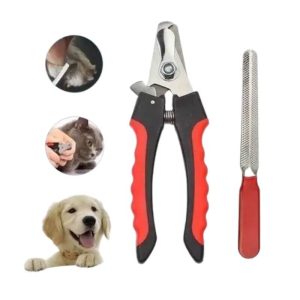 <strong>Marben Pets</strong> Furmaster Set de Cortador de Uñas y Lima, Color Rojo/Negro, Talla M