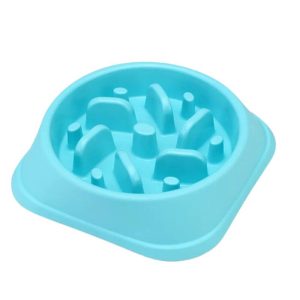 <strong>Marben Pets</strong> Plato de Alimentacion Lenta para Perros, Medidas 20.5x4.5 cm, Color Azul