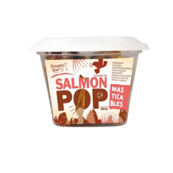 <strong>Patagon Raw</strong> Salmón Pop, Snack para Perros, Contre de Salmón Masticable, pote de 160 gr