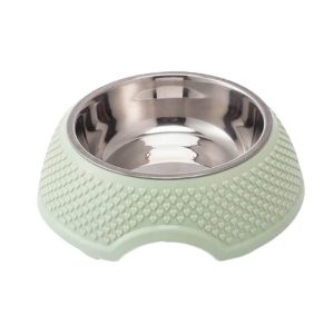 <strong>Wonder Pet</strong> Plato de Acero Inoxidable Diseño Corazon, Medida 18x6 cm, Color Verde