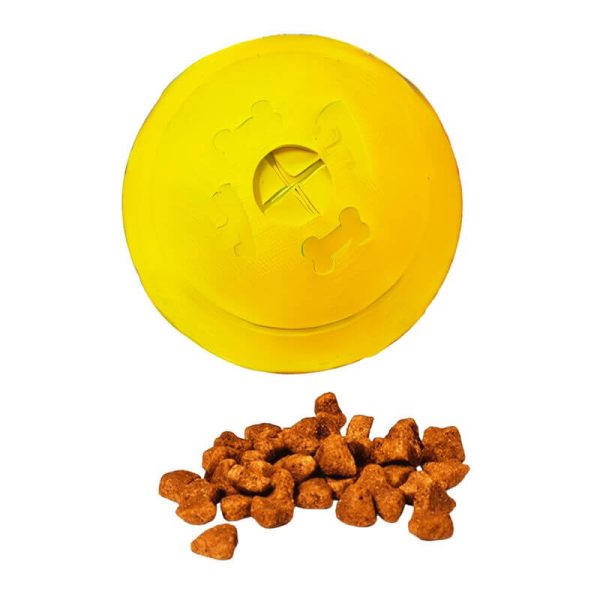 <strong>Warrior</strong> Bola Dispensador de Snack para Perros, Diámetro de 8 cm, Color Amarillo