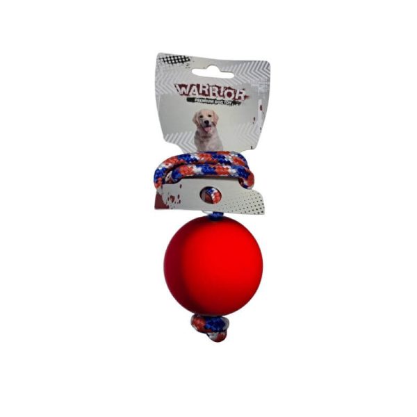 <strong>Warrior</strong> Bola Maciza con Cuerda para Perros, Color Rojo