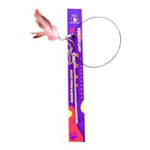 <strong>Wonder Cat</strong> Varilla con Alambre y Plumas para Gatos, Juguete Interactivo, Color Rosado