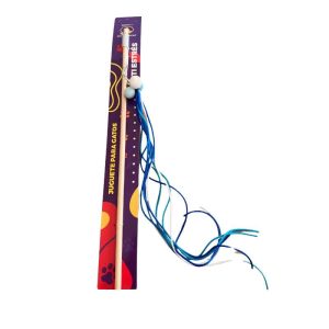 <strong>Wonder Cat</strong> Varilla con Pelotas y Serpentinas, Juguete para Gatos, Color Azul/Blanco