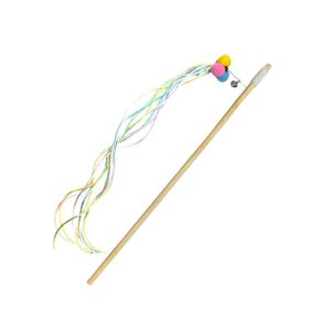 <strong>Wonder Cat</strong> Varilla con Pelotas y Serpentinas, Juguete para Gatos, Color Fluor