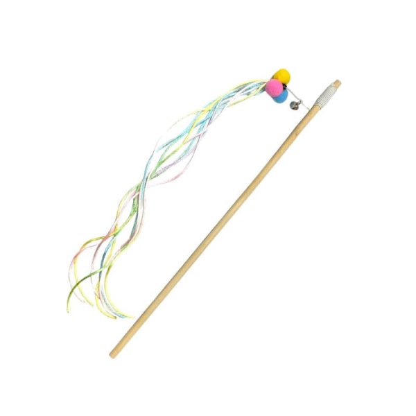 <strong>Wonder Cat</strong> Varilla con Pelotas y Serpentinas, Juguete para Gatos, Color Fluor
