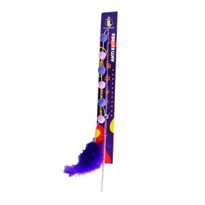 <strong>Wonder Cat</strong> Varilla con Pompom y Pluma, Juguete para Gatos, Color Morado