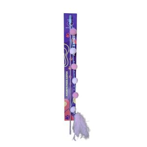 <strong>Wonder Cat</strong> Varilla con Pompom y Pluma, Juguete para Gatos, Color Rosado