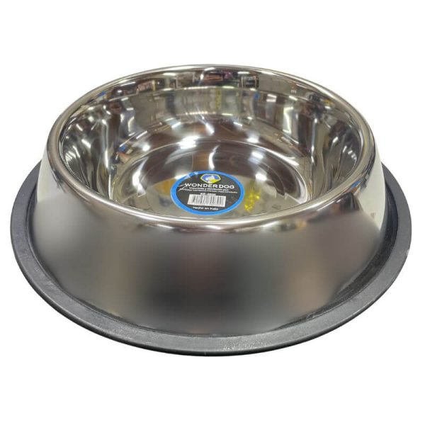 <strong>Wonder Dog</strong> Plato de Acero Inoxidable para Mascotas, Antideslizante, Capacidad 2900 ml