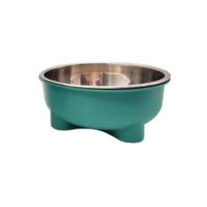 <strong>Wonder Pet</strong> Plato Individual Elevado para Mascotas, Acero Inoxidable, Medidas 15x15x6 cm, Color Verde