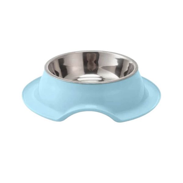 <strong>Wonder Pet</strong> Plato individual para Mascotas con Acero Inoxidable Anti-Hormigas, Medidas 21.5x5.5 cm, Color azul