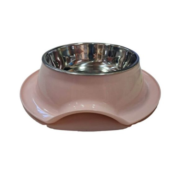 <strong>Wonder Pet</strong> Plato individual para Mascotas con Acero Inoxidable Anti-Hormigas, Medidas 21.5x5.5 cm, Color Rosado