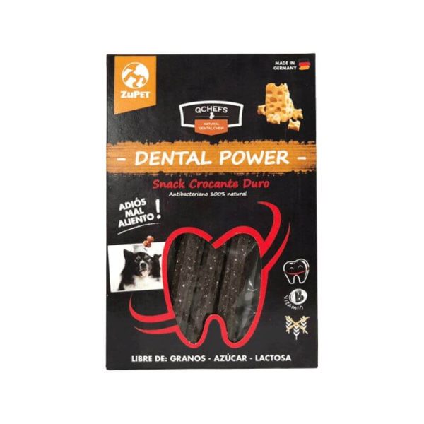 <strong>ZuPet</strong> QChefs Dental Power Crocante Duro, Snack Dental para Perros, Gránulos de Queso, bolsa de 75 gr
