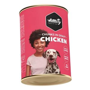<strong>Amity</strong> Alimento Humedo, para Perros con Trozos de Pollo en Salsa, lata 415 gr