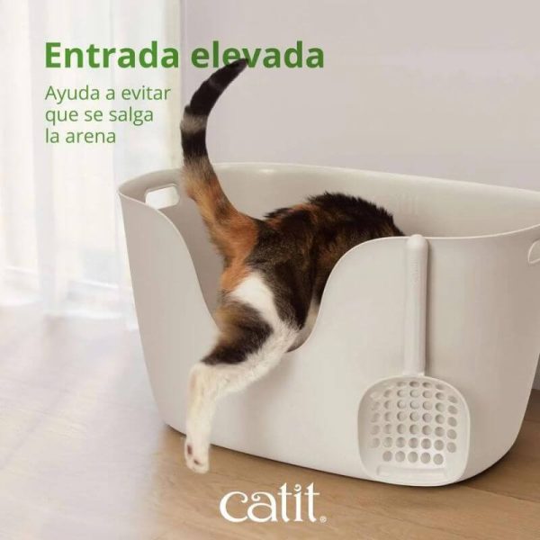 <strong>Catit Loo</strong> Arenero Abierto para Gatos, Incluye Pala, Blanco, Medidas: 59 x 34 x 30 cm - Imagen 5