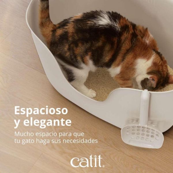 <strong>Catit Loo</strong> Arenero Abierto para Gatos, Incluye Pala, Blanco, Medidas: 59 x 34 x 30 cm - Imagen 6