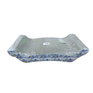 <strong>Marben Pets</strong> Rascador Trono con Diseño de Flores para Gatos, Cartón Corrugado con Catnip, Color Azul, Medidas 42x21x4 cm