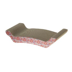 <strong>Marben Pets</strong> Rascador Trono con Diseño de Flores para Gatos, Cartón Corrugado con Catnip, Color Rosado, Medidas 42x21x4 cm