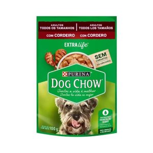<strong>Purina Dog Chow</strong> Alimento Húmedo para Perros Adultos de Todos los Tamaños, con Cordero, pouch de 100 gr