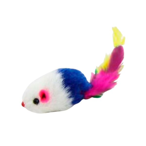 <strong>Wonder Cat</strong> Ratón con Felpa y Plumas, Antiestrés, Colores Surtidos, 1 unidad - Imagen 2
