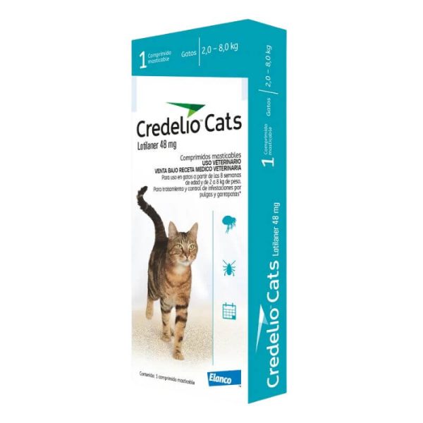 <strong>Credelio Cats</strong> Antiparasitario Externo para Gatos, 2 - 8 kg, 1 comprimido masticable (dosis mensual)