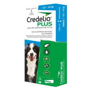 <strong>Credelio Plus</strong> Antiparasitario Externo para Perros, 22 - 45 kg, 1 comprimidos masticables (dosis mensual)