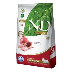 <strong>N&D</strong> Prime Adult Mini Breed, Alimento Seco para Perros Adultos, Raza Pequeña, Pollo y Granada, bolsa de 2.5 kg