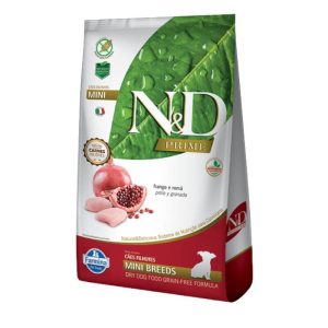 <strong>N&D</strong> Prime Puppy Mini Breeds, Alimento Seco para Perros Cachorro, Raza Pequeña, Pollo y Granada, bolsa de 2.5 kg