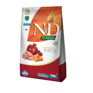 <strong>N&D</strong> Pumpkin Adult Cat Castrados, Alimento Seco para Gatos Adulto, Castrados, Pollo, Calabaza y Granada, bolsa de 1.5 kg