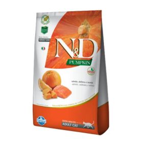 <strong>N&D</strong> Pumpkin Adult Cat, Alimento Seco para Gatos Adulto, Salmòn, Calabaza y Naranja, bolsa de 1.5 kg