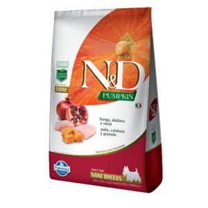 <strong>N&D</strong> Pumpkin Adult Mini Breed, Alimento Seco para Perros Adulto, Raza Pequeña, Pollo, Calabaza y Granada, bolsa de 2.5 kg