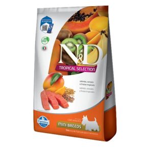 <strong>N&D</strong> Tropical Selection Adult Mini Breed, Alimento Seco para Perros Adulto, Raza Pequeña, Salmón, Cereales y Frutas Tropicales, bolsa de 2.5 kg
