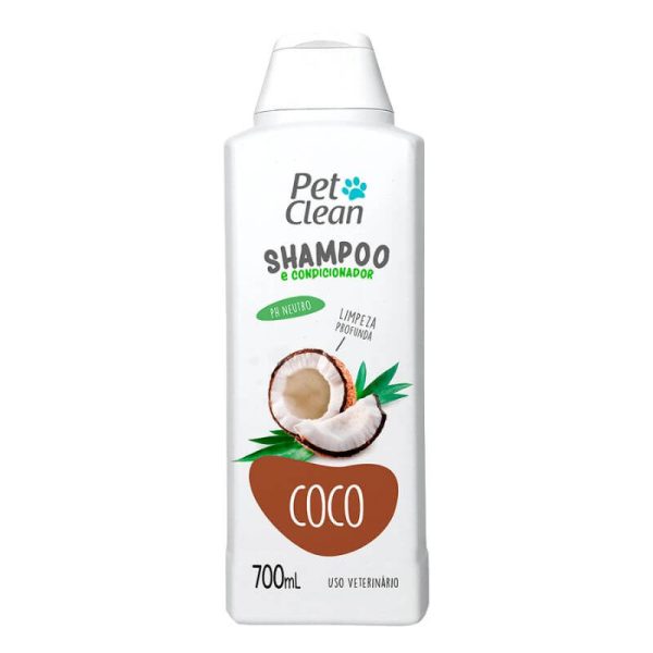 <strong>Pet Clean</strong> Shampoo y Acondicionador de Coco para Perros y Gatos, Capacidad de 700 ml