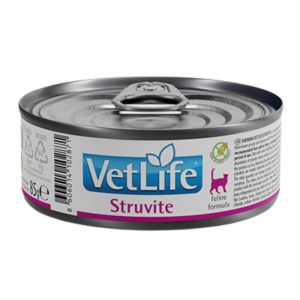 <strong>VetLife</strong> Struvite, Disolución de Cálculos de Estruvita y Reducción de las Recaídas de los Cálculos de Estruvita, Alimento Húmedo para Gatos Adultos, Lata de 85 gr