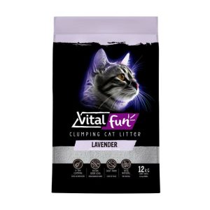 <strong>Vitalfun</strong> Arena Sanitaria Aglomerante con Aroma a Lavanda para Gatos, 12 kg