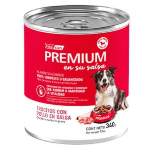 <strong>Vital Can Premium</strong> en su Salsa, Alimento Húmedo para Perro Adulto, Sabor a Trocitos con Pollo en Salsa, lata de 340 gr