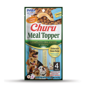 <strong>Inaba</strong> Churu Meal Topper, Alimento Húmedo para Perros, Topper o Saborizante, Pollo y Queso, 4 tubos de 14 gr