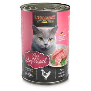 <strong>Leonardo</strong> Quality Selection Ave, Alimento Húmedo para Gatos, Ave y Caldo de Ave, lata de 400 gr