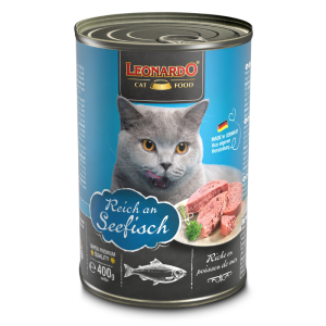 <strong>Leonardo</strong> Quality Selection Pescado, Alimento Húmedo para Gatos, Pescado y Ave, lata de 400 gr