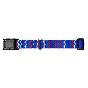 <strong>Wonder Dog</strong> JW, Collar para Perros, Rayas Azul Rojo, Talla XL