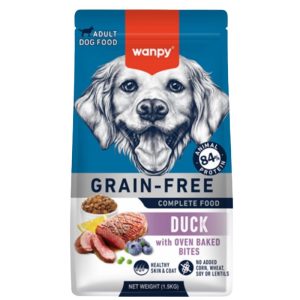 <strong>Wanpy</strong> Alimento Seco para Perros Adultos, Todos los Tamaños, Pato, bolsa de 1.5 kg