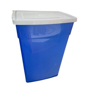 <strong>Guau</strong> Contenedor con Tapa Hermética, Capacidad 50 litros, Color Azul con tapa Blanca