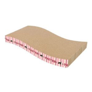 <strong>Marben Pets</strong> Rascador con Diseño para Gatos, Cartón Corrugado con Catnip, Color Rosado y Crema, Medidas 43 x 21.5 x 6.4 cm