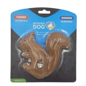 <strong>Wonder Dog</strong> Juguete para Perros en Forma de Ardilla, Cuero Autentico, con Sonido