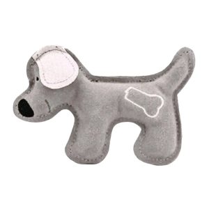 <strong>Wonder Dog</strong> Juguete para Perros en Forma de Perro Gris, Cuero Autentico, con Sonido
